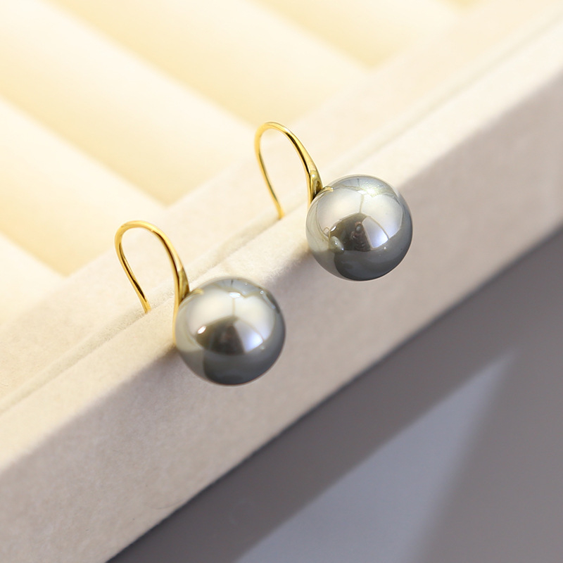 Pärl auskarid kõrva konksudega, Korea stiilis, värsked ja magusad, vask, bränd Luyi, geomeetriline kujundus