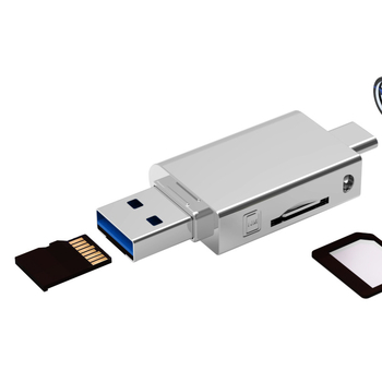 Αναγνώστης καρτών NM + Micro SD USB 3.0, εξωτερικός αλουμινένιος περίβλημα, υποστηρίζει NM και TF κάρτες, διασυνδέσεις Type-C/USB, γρήγορη μεταφορά