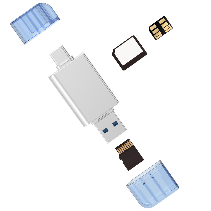 Αναγνώστης καρτών NM + Micro SD USB 3.0, εξωτερικός αλουμινένιος περίβλημα, υποστηρίζει NM και TF κάρτες, διασυνδέσεις Type-C/USB, γρήγορη μεταφορά
