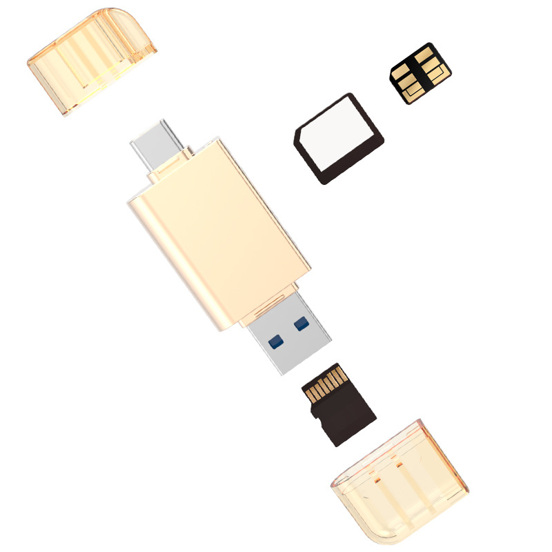 Αναγνώστης καρτών NM + Micro SD USB 3.0, εξωτερικός αλουμινένιος περίβλημα, υποστηρίζει NM και TF κάρτες, διασυνδέσεις Type-C/USB, γρήγορη μεταφορά