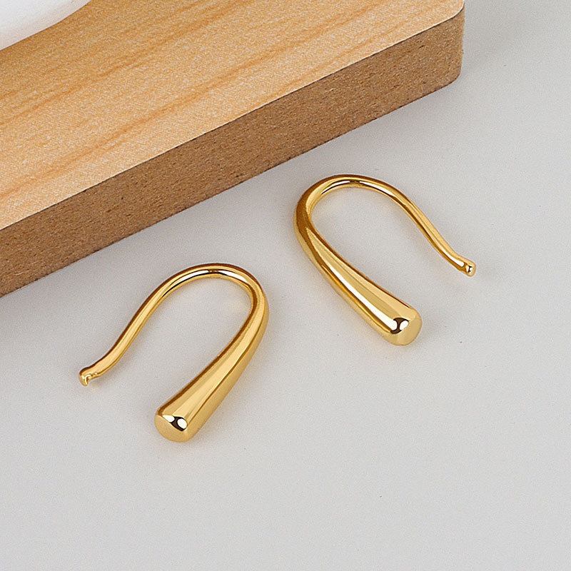 Messingist veetilka kujuline kõrvarõng, konksudega, minimalistlik disain, Päritolu: Jinhua, 2021 talv