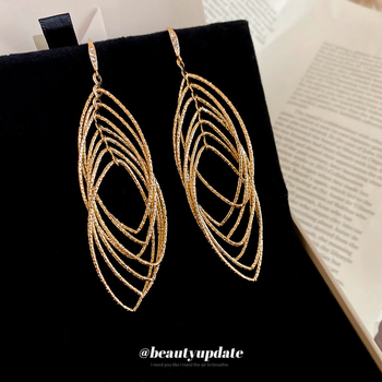 Geomeetrilised metallist kõrvarõngad tühja risti detailiga, naistele, talvise 2025 väljaanne, moodne linnalähedane stiil