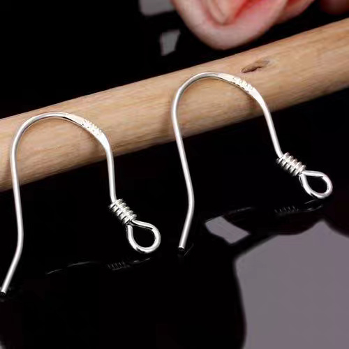 S999 hõbedased kõrva konksud – käsitsi valmistatud täielik komplekt, hüpoallergeensed, ei muutu värvi, lihtsad ja mitmekülgsed poolvalmis konksud