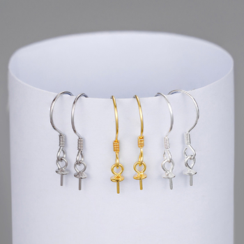 S925 sidabro perlų ausų kabliukai priedai – DIY rankų darbo auskarų dalys