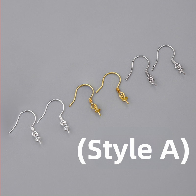 S925 strieborné perlové ušné háčiky – DIY ručne vyrábané komponenty náušníc