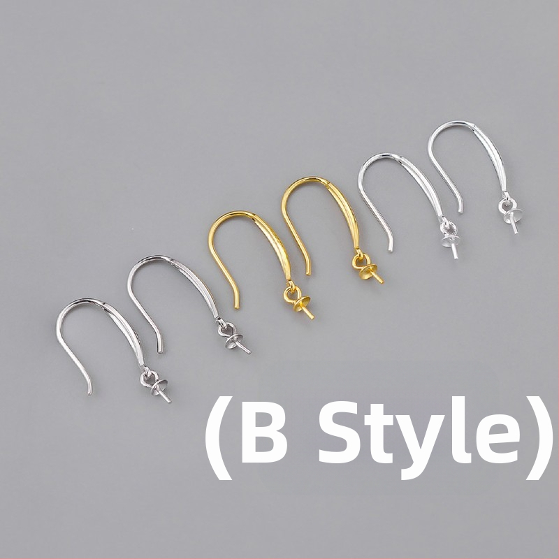 S925 sidabro perlų ausų kabliukai priedai – DIY rankų darbo auskarų dalys