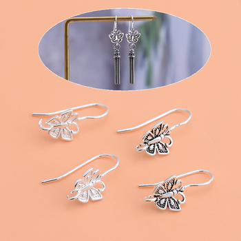 Componente pentru cercei DIY din argint 925, motif fluture vintage, inel deschis pentru cercei