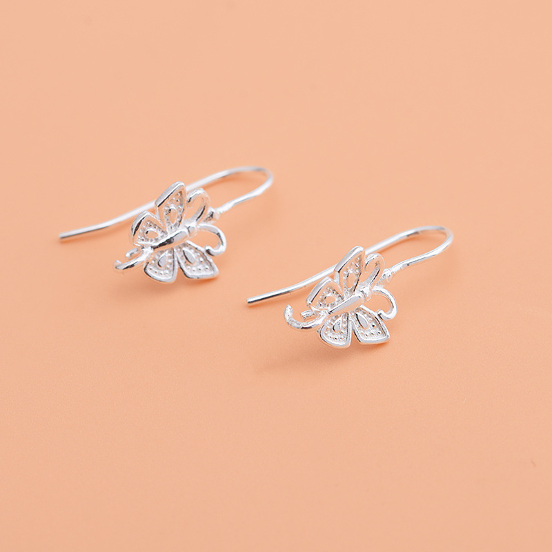 Componente pentru cercei DIY din argint 925, motif fluture vintage, inel deschis pentru cercei