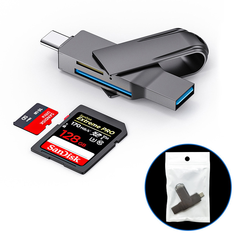 5-u-1 USB-C čitač kartica, USB 3.0 OTG, SD/TF podrška, kućište od cinkovog legura