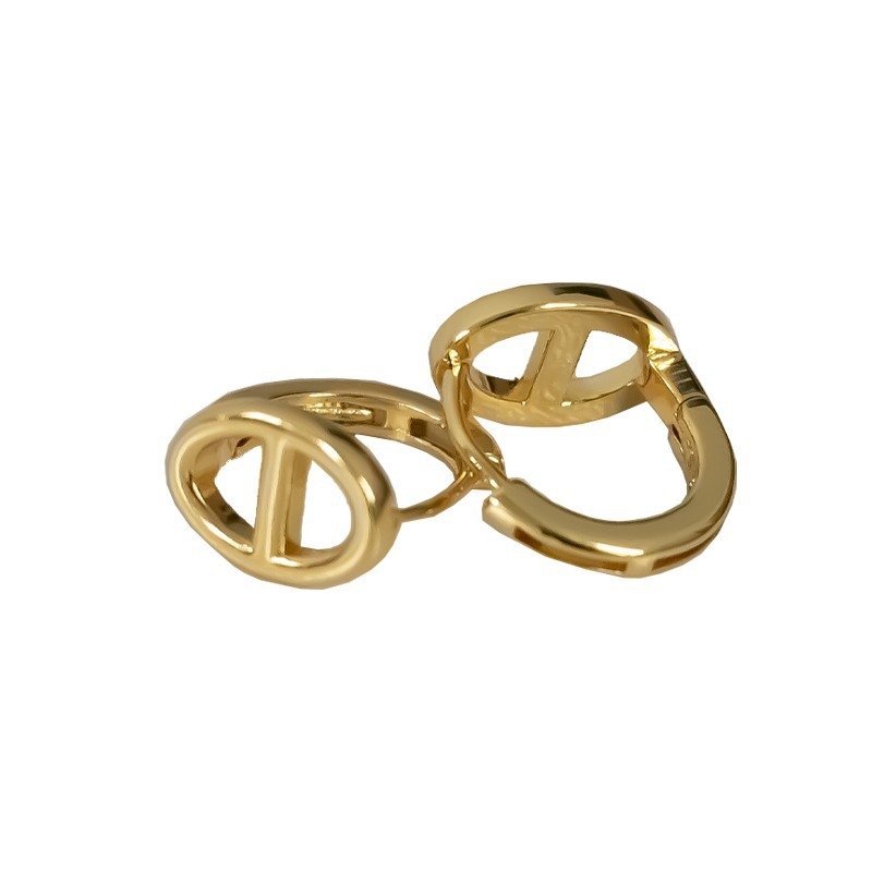 Обеци с 925 сребърна игла, кухo свинско носче, минималистичен геометричен стил, пролет 2022