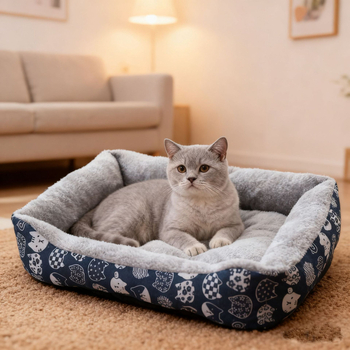 Гнездо за домашни любимци за кучета – Памук и лен, Миещ се, Без монтаж