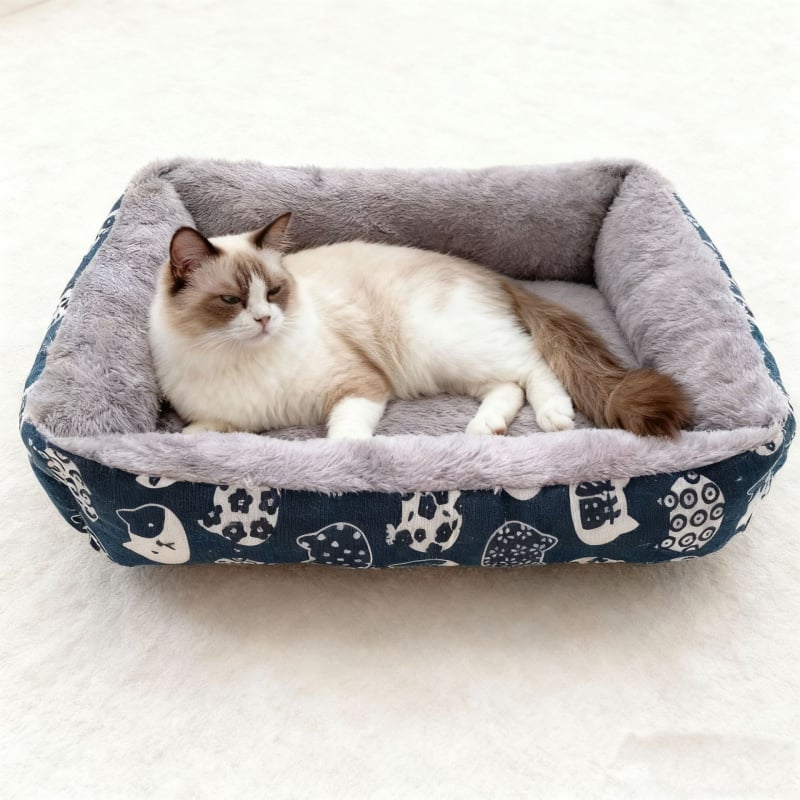 Гнездо за домашни любимци за кучета – Памук и лен, Миещ се, Без монтаж