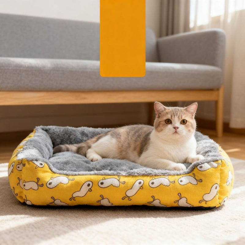 Гнездо за домашни любимци за кучета – Памук и лен, Миещ се, Без монтаж