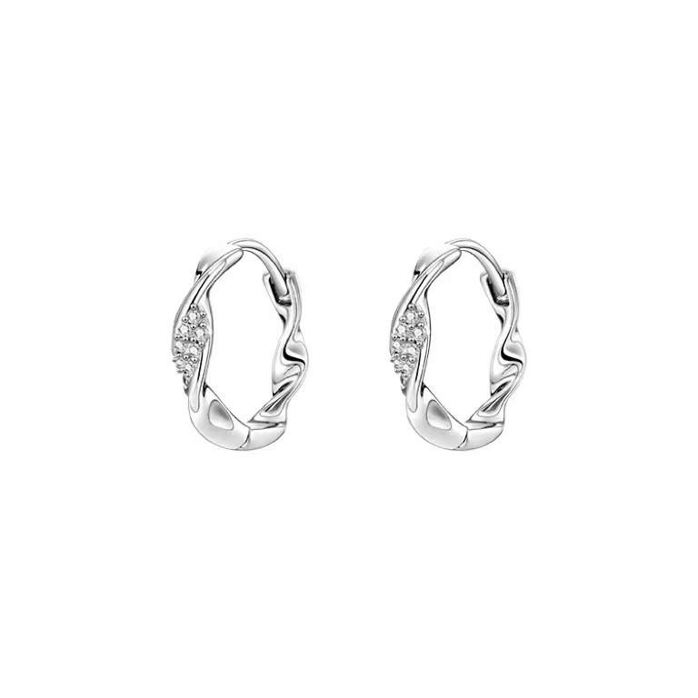 Cercei Mobius din argint Sterling pentru femei – design geometric minimalist, finisaj electroplacat