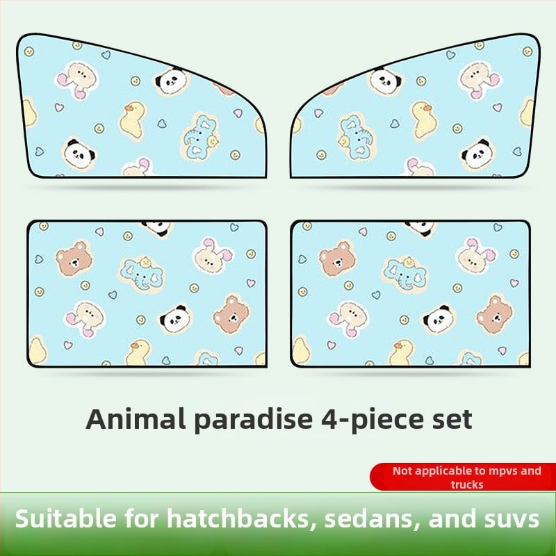 Автомобилно слънцезащитно покритие за страничен прозорец със магнитно присосване, алуминиева фолио, печат на лого възможен, съвместимост: общи автомобили