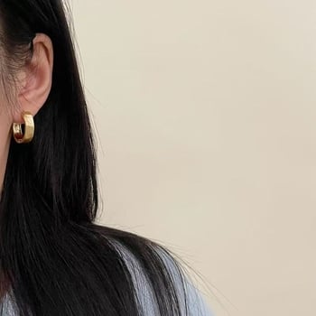 Bakarne geometrijske kružne naušnice, elektroplatirane, minimalističkog stila, unisex