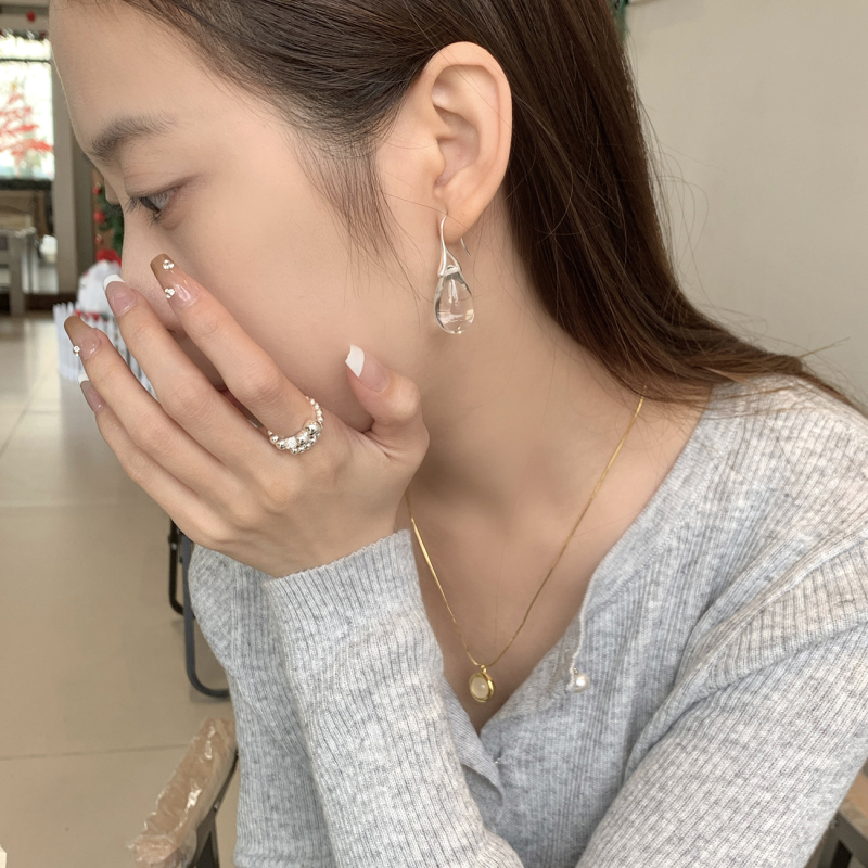 Обеци – 925 стерлингово сребро, капковидна форма, минималистичен стил, марка Qinhong