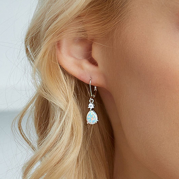 Обеци BlueOne, медни, геометричен дизайн, стил принцеса