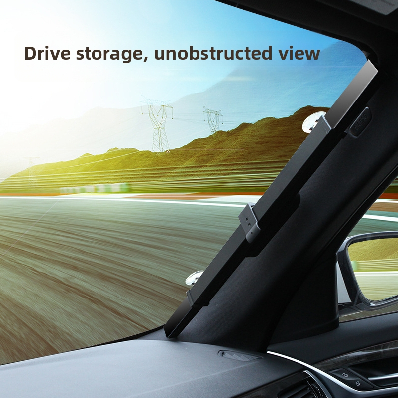 Автомобилен сенник за предното стъкло, автоматично прибиращ се, монтаж с вакуумни чаши, материал: сребърна лента, оригинален стил