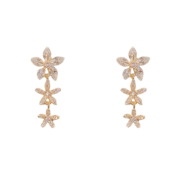 Обеци от мед, във форма на цветя, семпъл стил, за жени