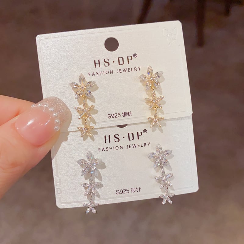 Обеци от мед, във форма на цветя, семпъл стил, за жени