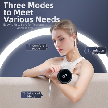 Kõrvaklipsi unemassaaž mikrovoolu madala sagedusega impulssidega, laaditav sisseehitatud aku 500–800 mAh, 6–8 tunni tööiga, LED-ekraan, infrapunafüsioteraapia ja taimer