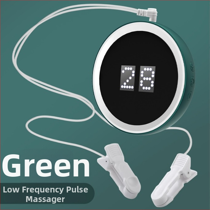 Kõrvaklipsi unemassaaž mikrovoolu madala sagedusega impulssidega, laaditav sisseehitatud aku 500–800 mAh, 6–8 tunni tööiga, LED-ekraan, infrapunafüsioteraapia ja taimer