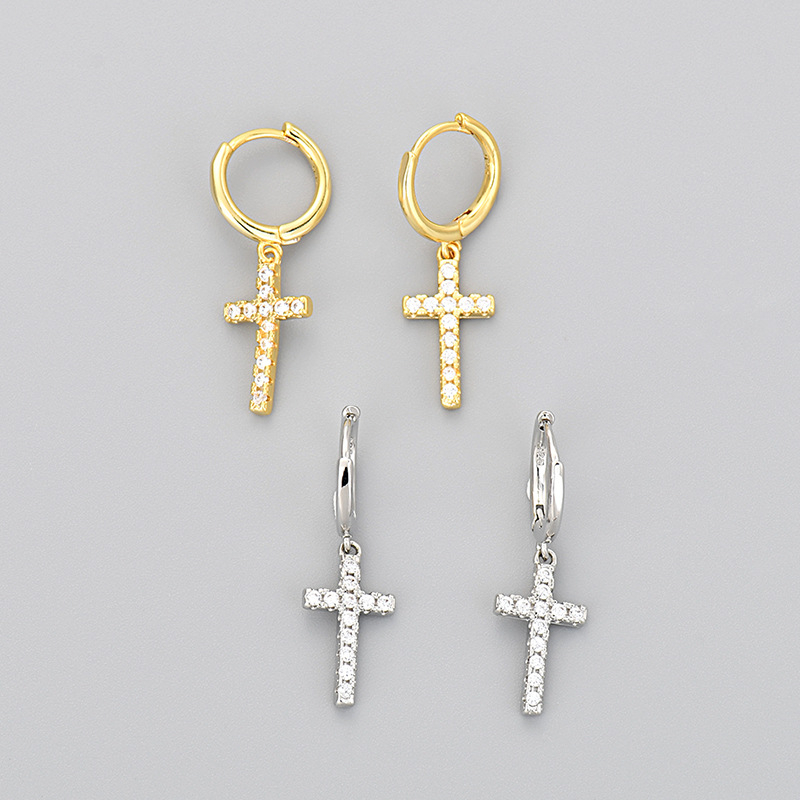 Cercei pentru femei din cupru, geometrie simplă, placare electrolitică