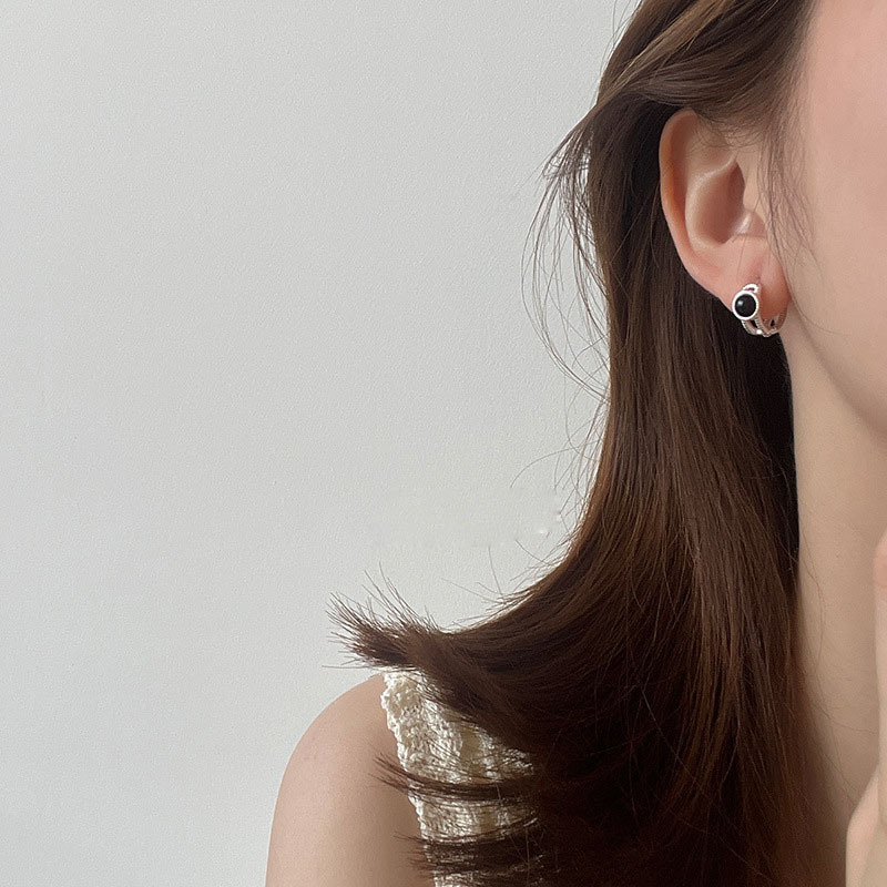 Cercei din cupru cu cerc geometric, placare electrolitică, Han Sha, stil japono-coreean