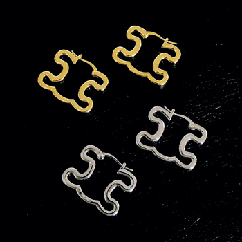 Cercei - design geometric inspirat de Arc de Triomphe, cupru, electroplacare, stil vânt rece, Bersalia