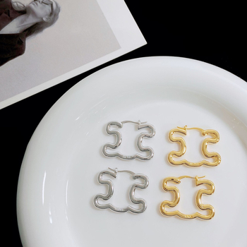 Cercei - design geometric inspirat de Arc de Triomphe, cupru, electroplacare, stil vânt rece, Bersalia