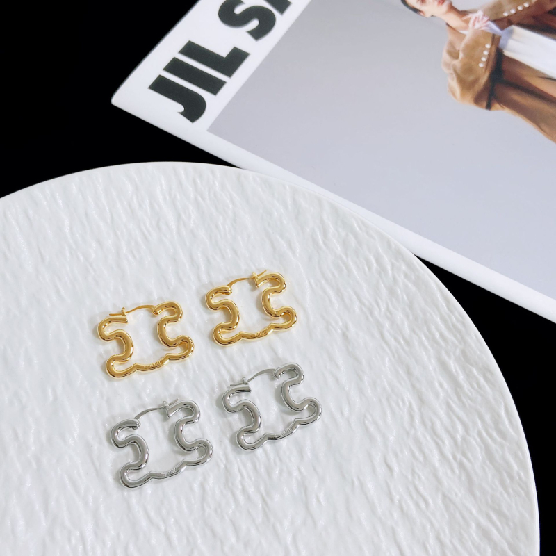 Cercei - design geometric inspirat de Arc de Triomphe, cupru, electroplacare, stil vânt rece, Bersalia