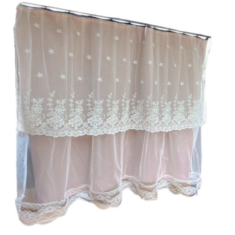 Mutong Draperie pentru geamul mașinii cu dantelă, poliester, opac, prindere tip caliper