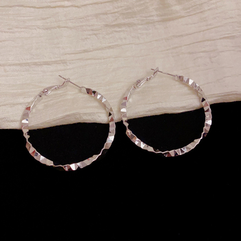 Геометрични медни обеци с реално златно покритие, корейски стил, лек лукс