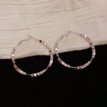 Геометрични медни обеци с реално златно покритие, корейски стил, лек лукс