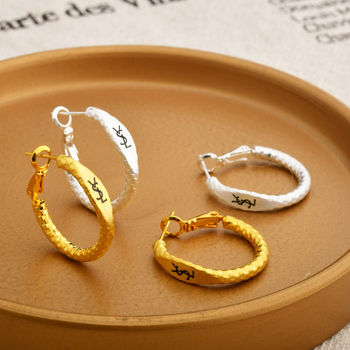 Cercei din cupru, formă litere/numere/text, placare electrolitică, brand Yihong, toamnă 2024, pentru femei