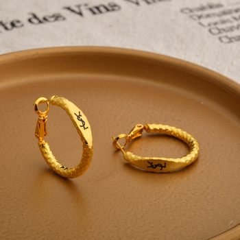 Cercei din cupru, formă litere/numere/text, placare electrolitică, brand Yihong, toamnă 2024, pentru femei