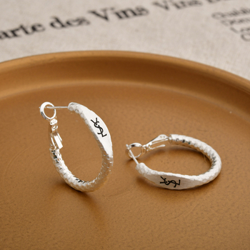 Cercei din cupru, formă litere/numere/text, placare electrolitică, brand Yihong, toamnă 2024, pentru femei