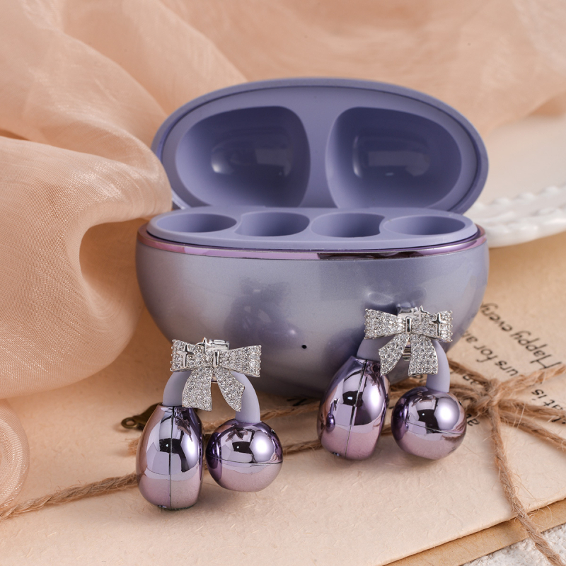 Clipuri pentru urechi în formă de fundă, din cupru, placare electroplatină, stil dulce și răcoros