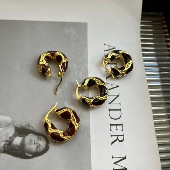 Cercei geometrice din cupru, placare aurie, stil fashion OL, pentru femei