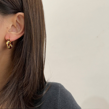 Cercei geometrice din cupru, placare aurie, stil fashion OL, pentru femei