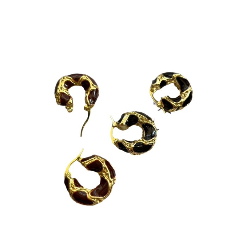 Cercei geometrice din cupru, placare aurie, stil fashion OL, pentru femei