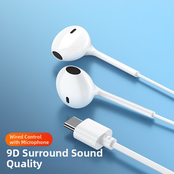 R01 ausu austiņas ar Type-C vadības kabeli, jutība 120 dB, kabeles garums 100 cm