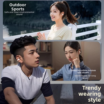 Bezvadu Bluetooth klausules ar kaula vadīšanas tehnoloģiju, auss klips, stereo, IPX4, BT 5.3, 10 m diapazons, 4–8 stundu darbība