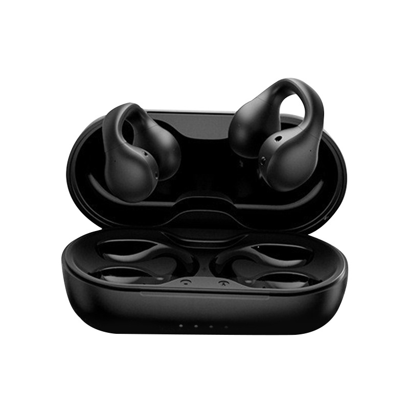 Bezvadu Bluetooth klausules ar kaula vadīšanas tehnoloģiju, auss klips, stereo, IPX4, BT 5.3, 10 m diapazons, 4–8 stundu darbība