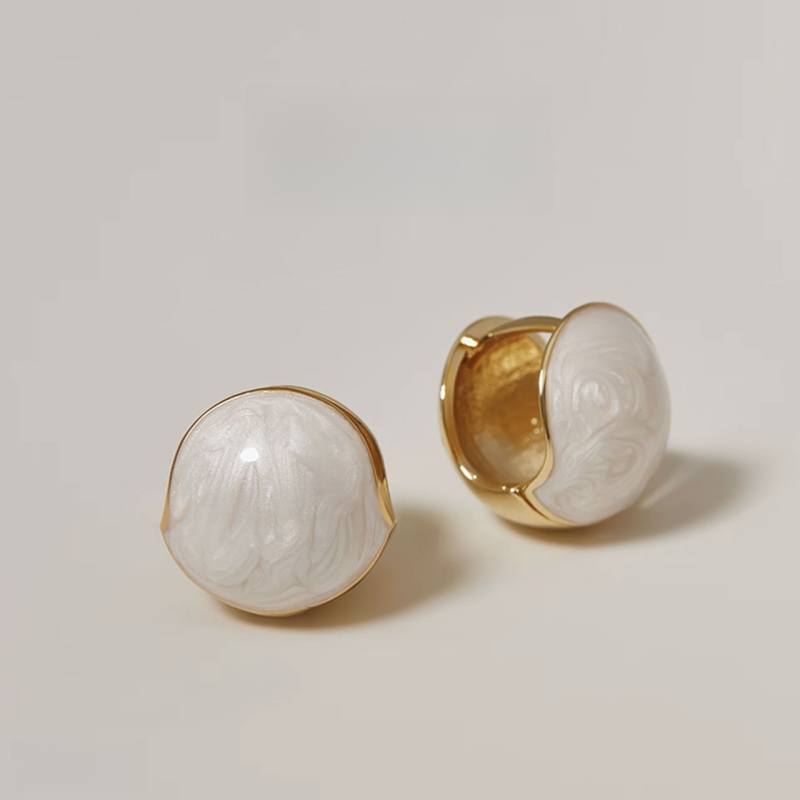 Naušnice od bakrene legure s emajlom, kapljica ulja, geometrijski oblik, za žene, minimalističko i luksuzno, jesen 2025