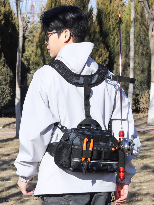 Geantă outdoor cu trei moduri (talie/umăr/ghiozdan) — impermeabilă, ultraușoară, capacitate extensibilă, curea cu pernă de aer, Oxford material