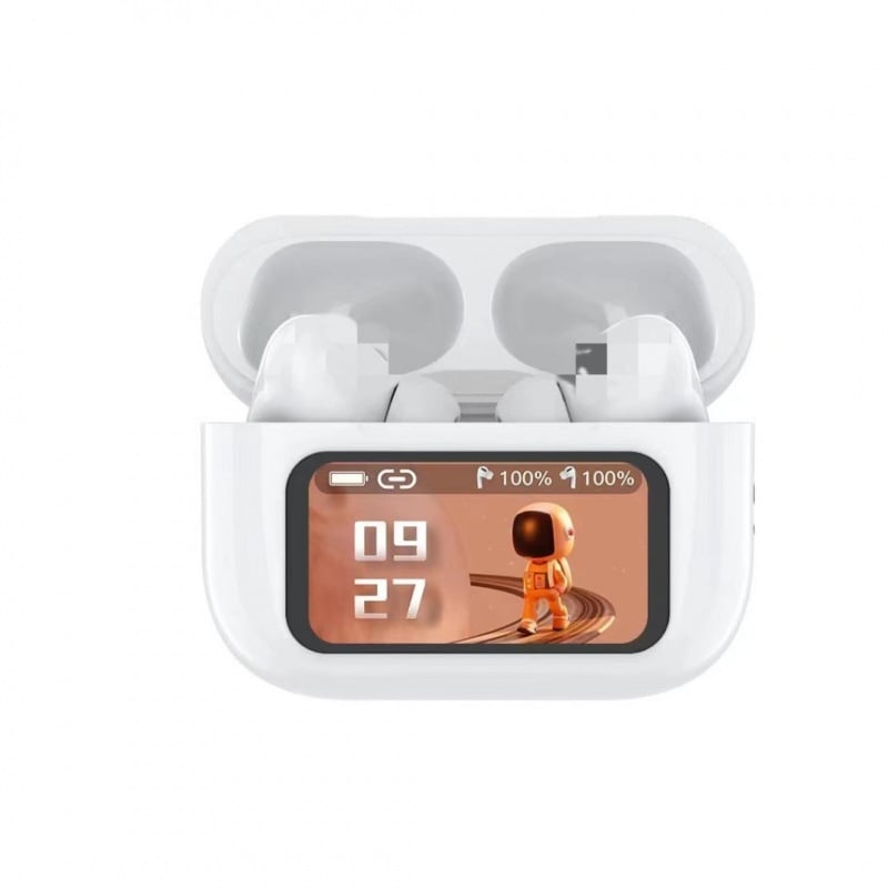 Bežične Bluetooth slušalice s dodirnim zaslonom, TWS polu-uho dizajn, ANC/ENC redukcija šuma, Bluetooth 5.4, trajanje baterije 4–8 sati