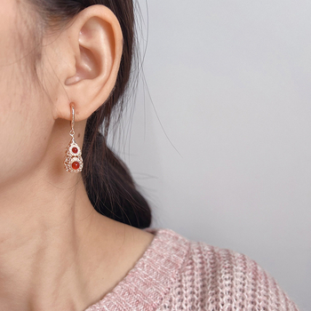 Clipsuri pentru urechi din cupru, în formă de dovleac, EH1387, placare electro, stil chinezesc, retro literar, accesorii pentru femei