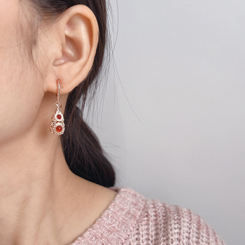 Clipsuri pentru urechi din cupru, în formă de dovleac, EH1387, placare electro, stil chinezesc, retro literar, accesorii pentru femei